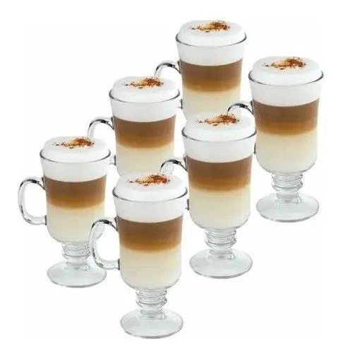 SET DE 6 TAZAS DE CAFE  CAPUCHINO 250ML Y CUCHARAS - 5