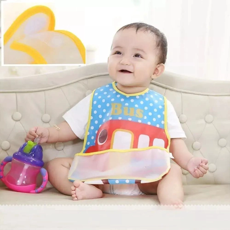 BABEROS DE PLASTICO IMPERMEABLE PARA BEBE  12 PIEZAS - 2