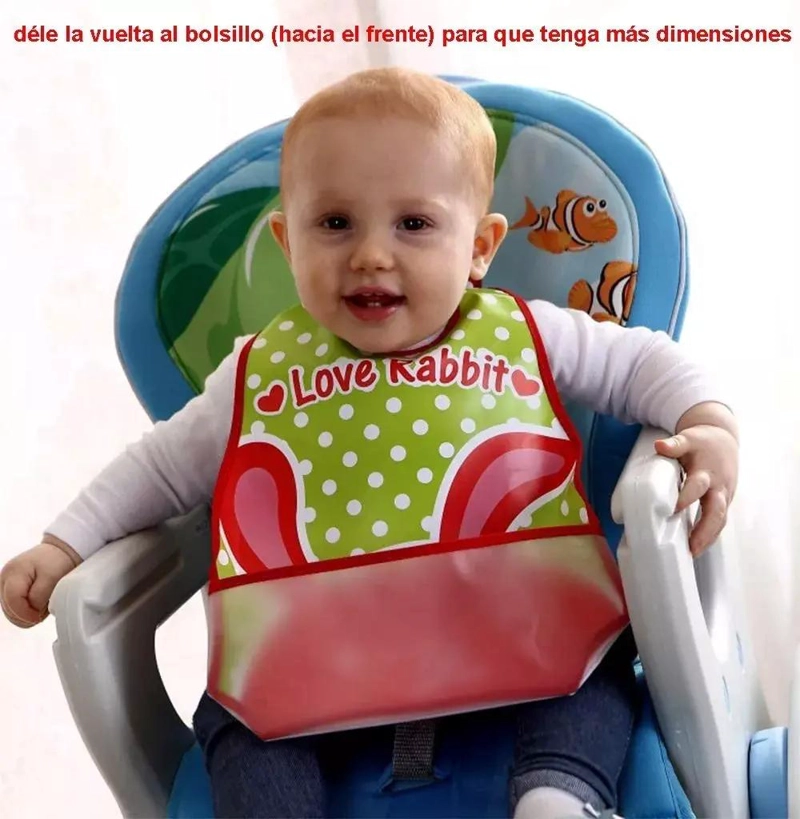 BABEROS DE PLASTICO IMPERMEABLE PARA BEBE  12 PIEZAS - 3