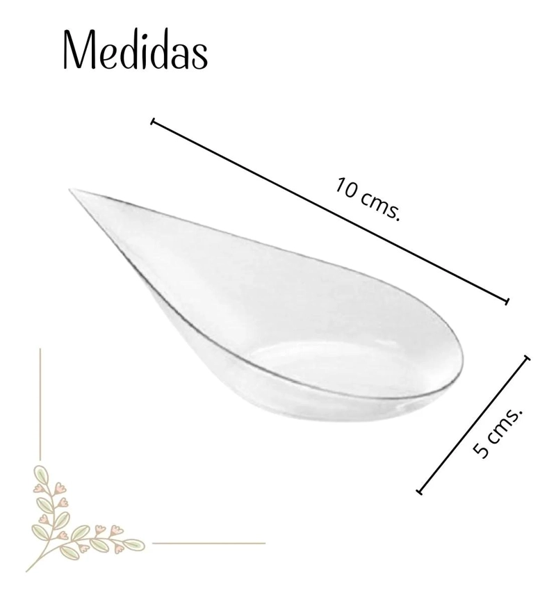 CUCHARA ACRILICA TRANSPARENTE PARA CEVICHE 50 UNID - 2