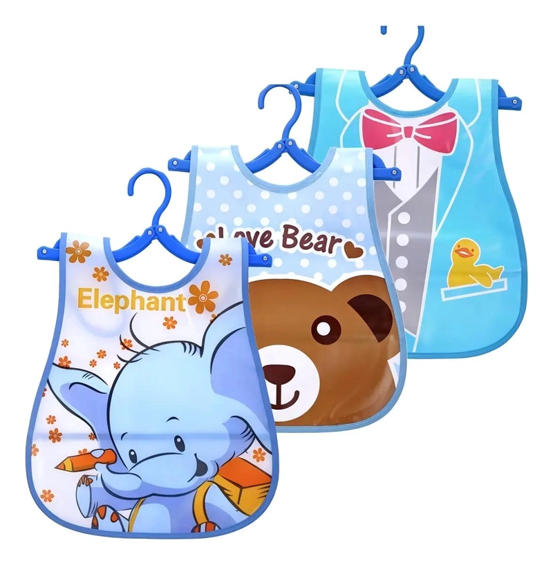 PACK 3 BABEROS IMPERMEABLES CON BOLSILLO - 5