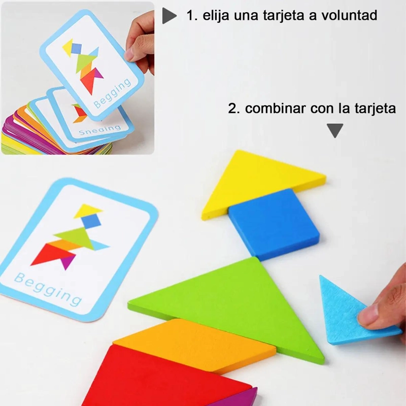 TANGRAM ROMPECABEZAS INFANTIL JUEGO MONTESSORI - 4
