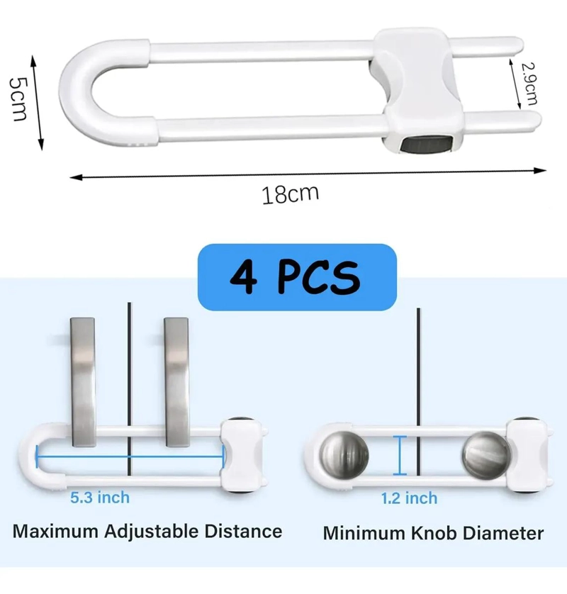 PACK 4 PROTECTORES DE SEGURIDAD PARA PUERTAS Y CAJONES - 2