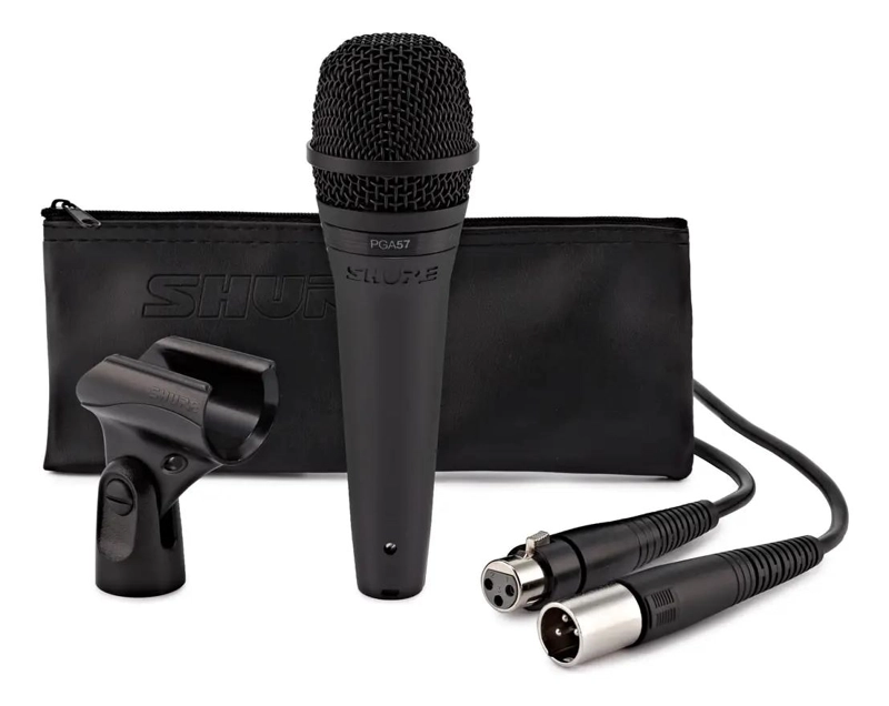 MICROFONO BOBINA MOVIL CON CABLE XLR COLOR NEGRO - 1