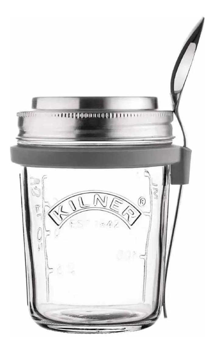 FRASCO DE VIDRIO CON TAPA Y CUCHARA 350 ML - 1