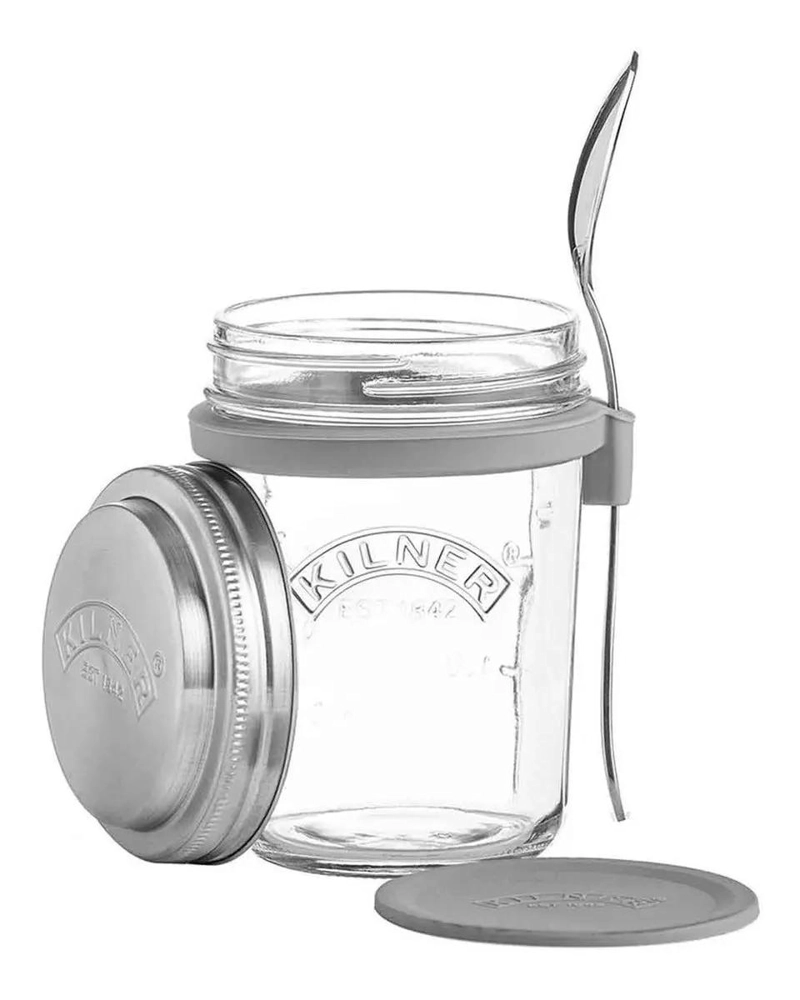 FRASCO DE VIDRIO CON TAPA Y CUCHARA 350 ML - 3
