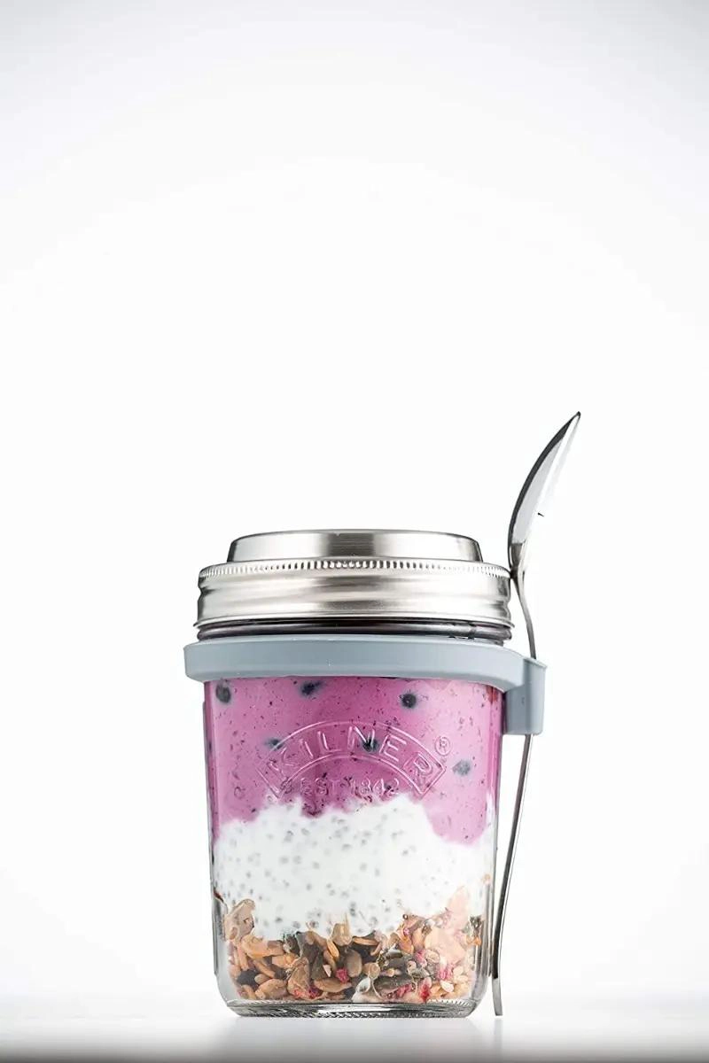 FRASCO DE VIDRIO CON TAPA Y CUCHARA 350 ML - 5