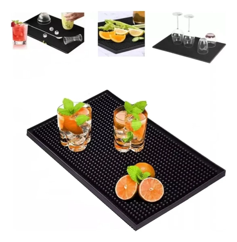 GOMA BAR NEGRA ESCURRIDOR VASO COPAS 45X30 CM - 1