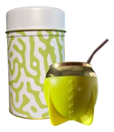KIT DE MATE CON DISPENSADOR Y BOMBILLA PREMIUM - 1