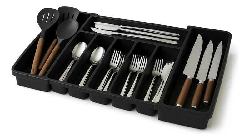 ORGANIZADOR EXPANDIBLE PARA CUBIERTOS DE COCINA - 1