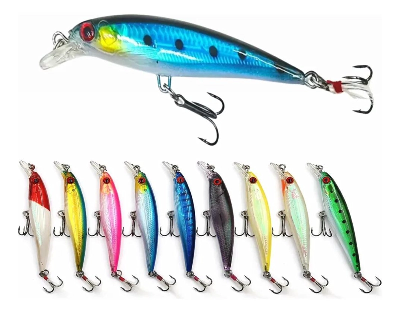 SEÑUELO DE PESCA 11CM CON 2 GANCHOS TRIPLE - 1