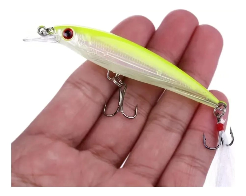 SEÑUELO DE PESCA 11CM CON 2 GANCHOS TRIPLE - 2