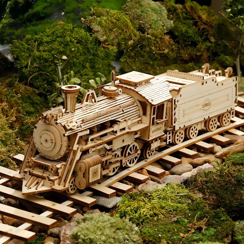 ROMPECABEZAS 3D DE MADERA TREN DE VAPOR - 4
