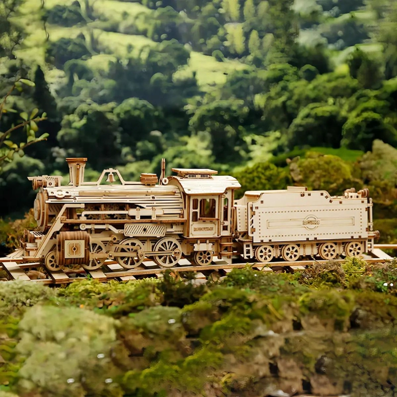 ROMPECABEZAS 3D DE MADERA TREN DE VAPOR - 5