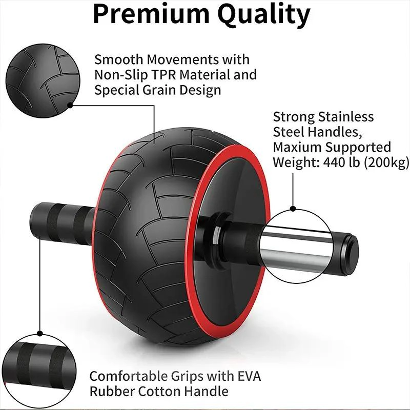 RUEDA ABDOMINAL PROFESIONAL CON MAT PARA RODILLAS - 2