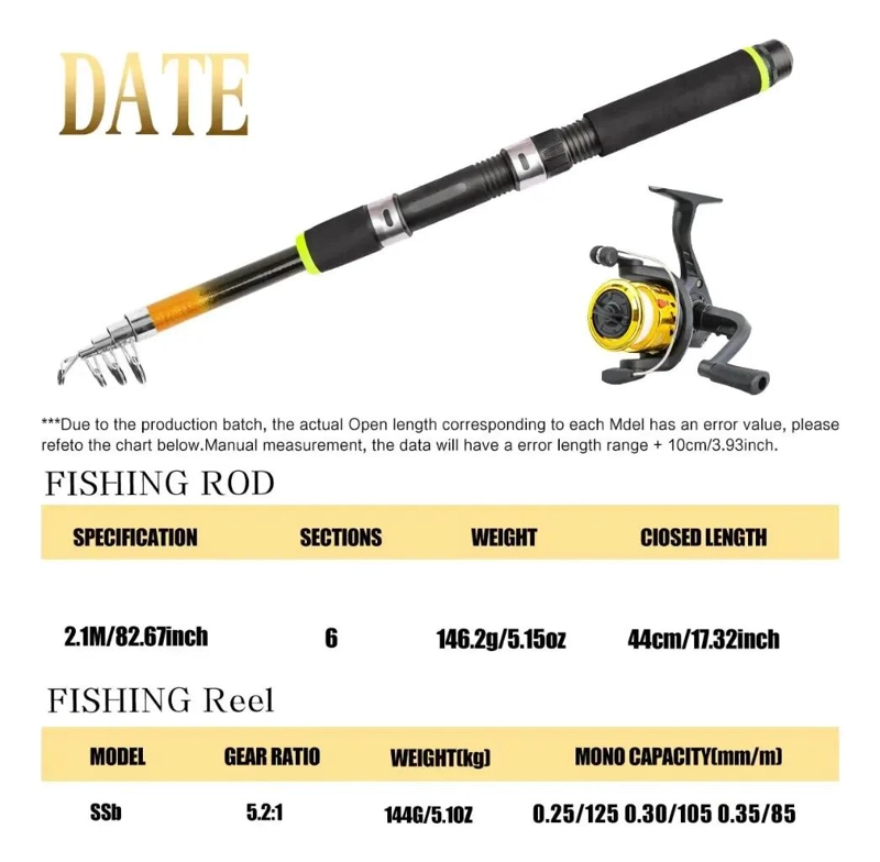 KIT DE PESCA COMPLETO 2.1M CON ACCESORIOS - 4