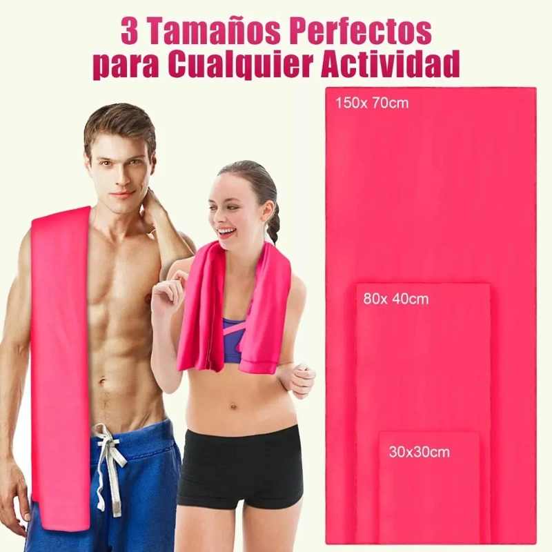 TOALLAS MICROFIBRA SECADO RAPIDO 3 PIEZAS ROSA - 4