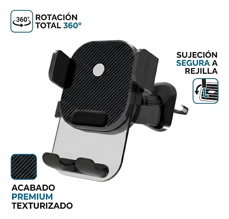 SOPORTE CELULAR AUTO REJILLA AIRE ROTACION 360 - 2