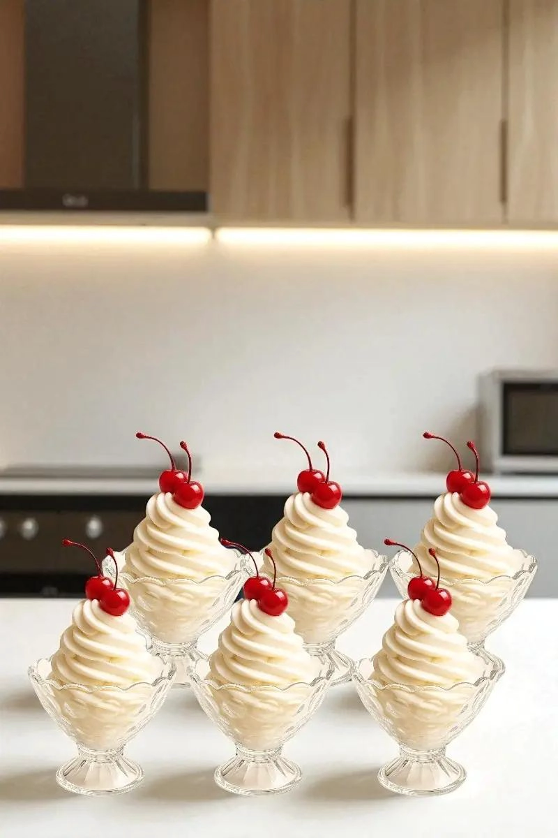 6 COPAS DE VIDRIO PARA POSTRE Y HELADO - 5