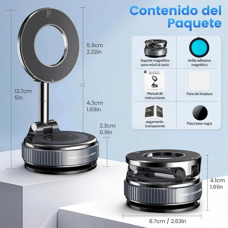 SOPORTE MAGNE TICO PARA CELULAR 360° AJUSTABLE - 2