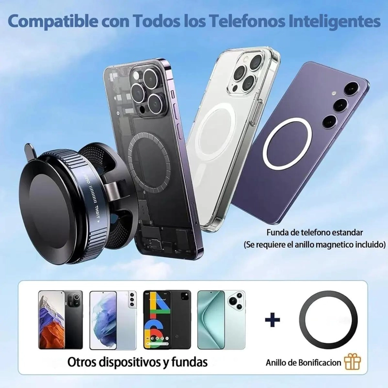 SOPORTE MAGNE TICO PARA CELULAR 360° AJUSTABLE - 3