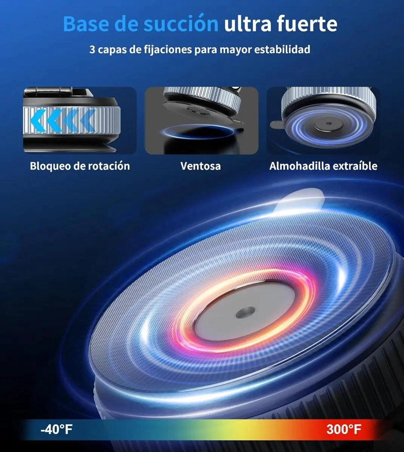 SOPORTE MAGNE TICO PARA CELULAR 360° AJUSTABLE - 4