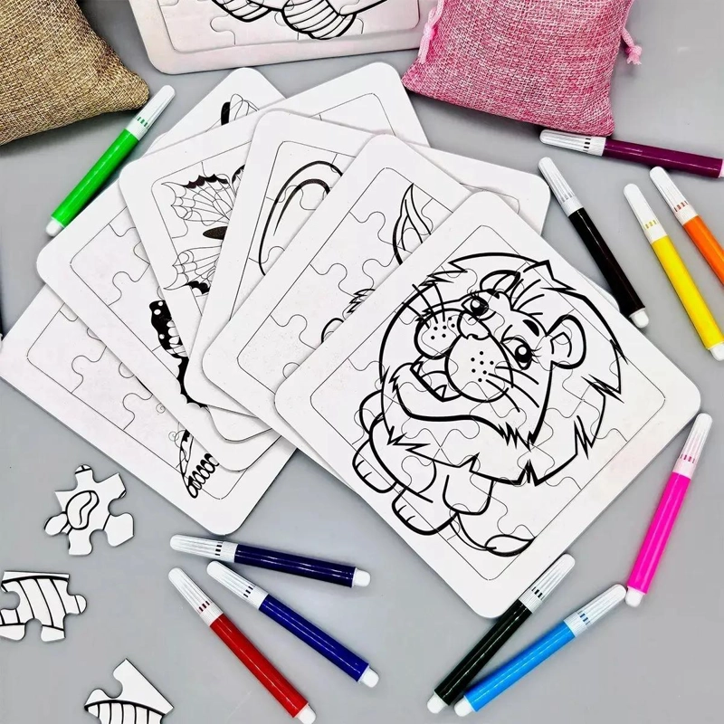 PACK 12 ROMPECABEZAS PARA PINTAR Y LAPICES - 3