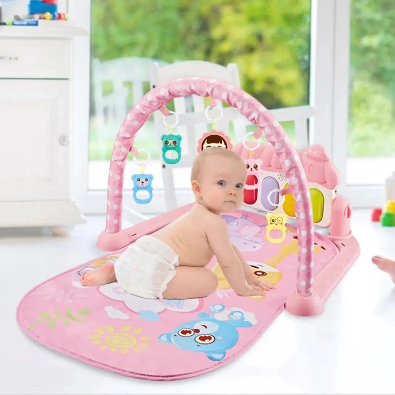 ALFOMBRA MUSICAL CON PIANO ESTIMULACION BEBE  ROSA - 3