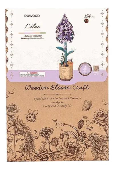 ROMPECABEZAS 3D DE MADERA FLORES LILAC 154 PIEZAS - 1