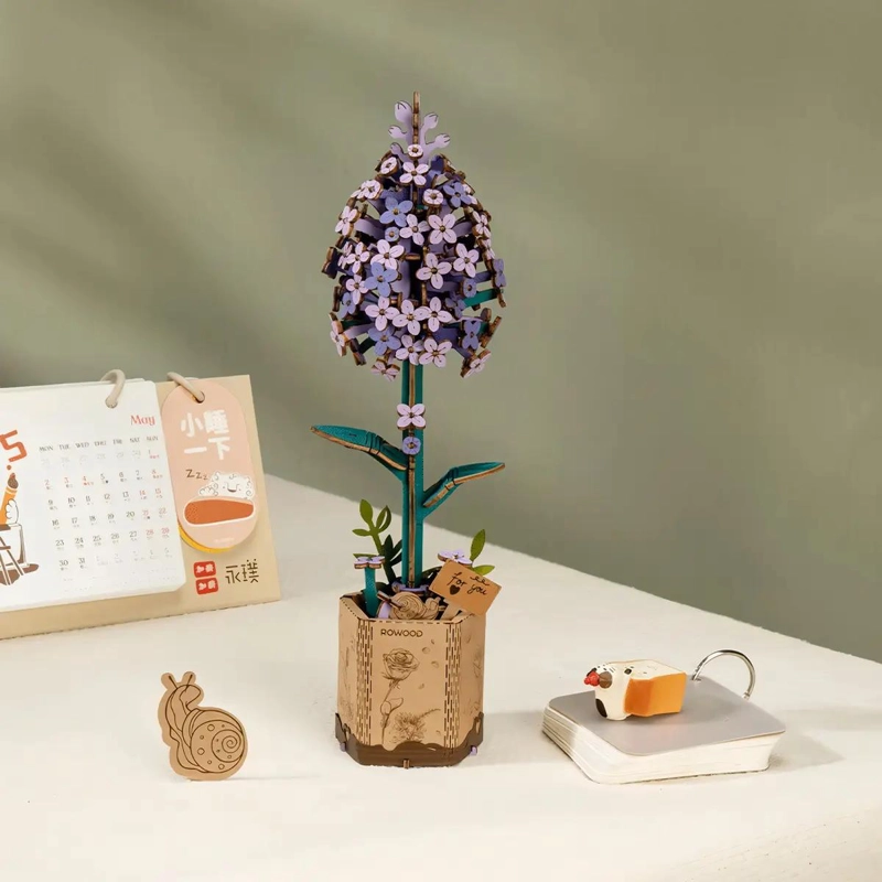 ROMPECABEZAS 3D DE MADERA FLORES LILAC 154 PIEZAS - 3
