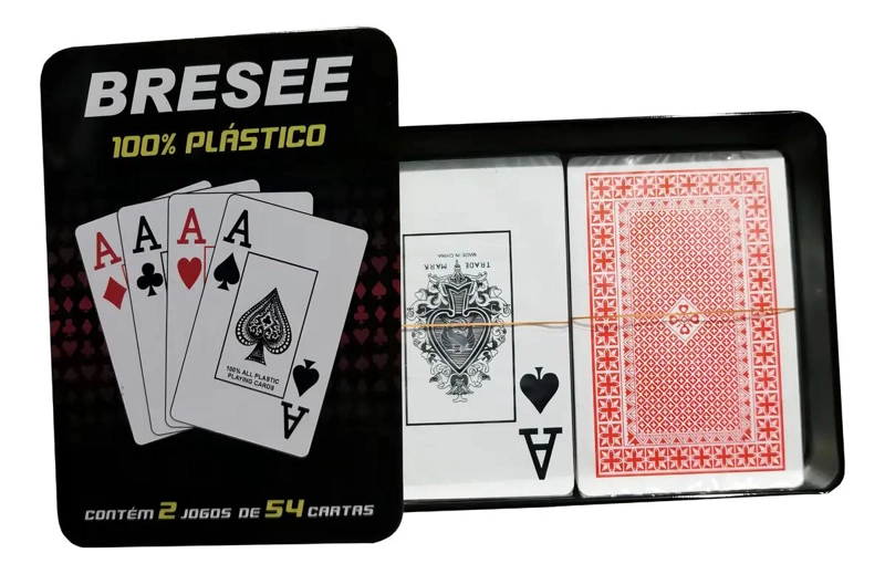 BARAJA INGLESA DE PLASTICO EN CAJA METALICA - 1