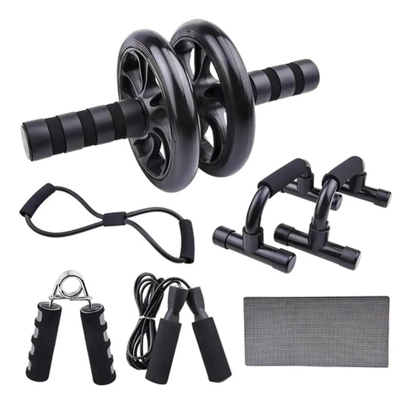 SET DEPORTIVO 7 EN 1 RODILLO ABDOMINAL Y CUERDA - 2