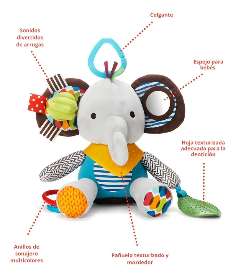 PELUCHE SENSORIAL ELEFANTE GRIS CON MORDEDOR - 4