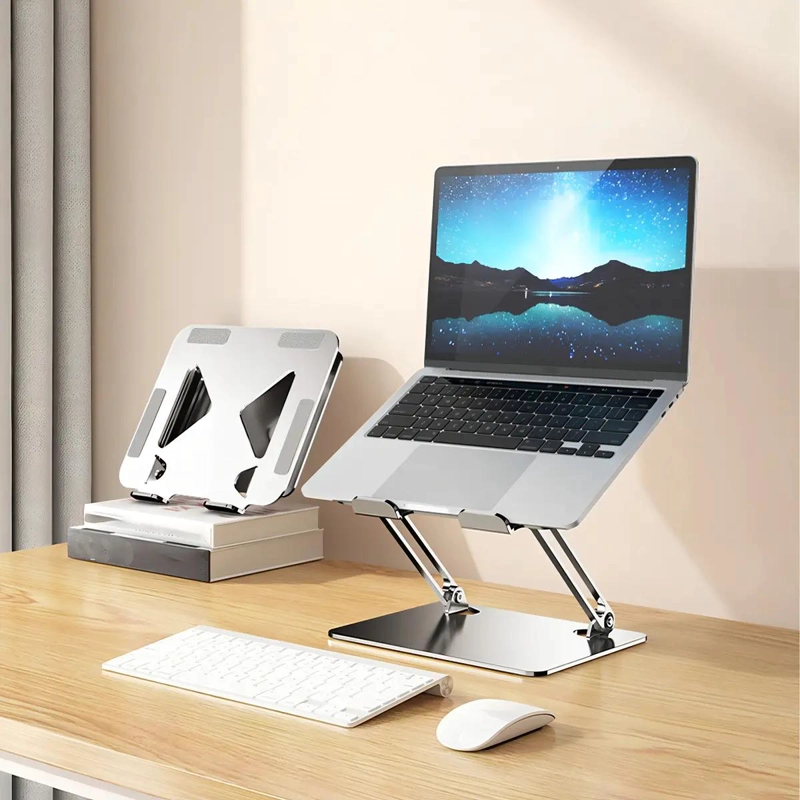 SOPORTE PLEGABLE AJUSTABLE PARA NOTEBOOK GRIS - 2