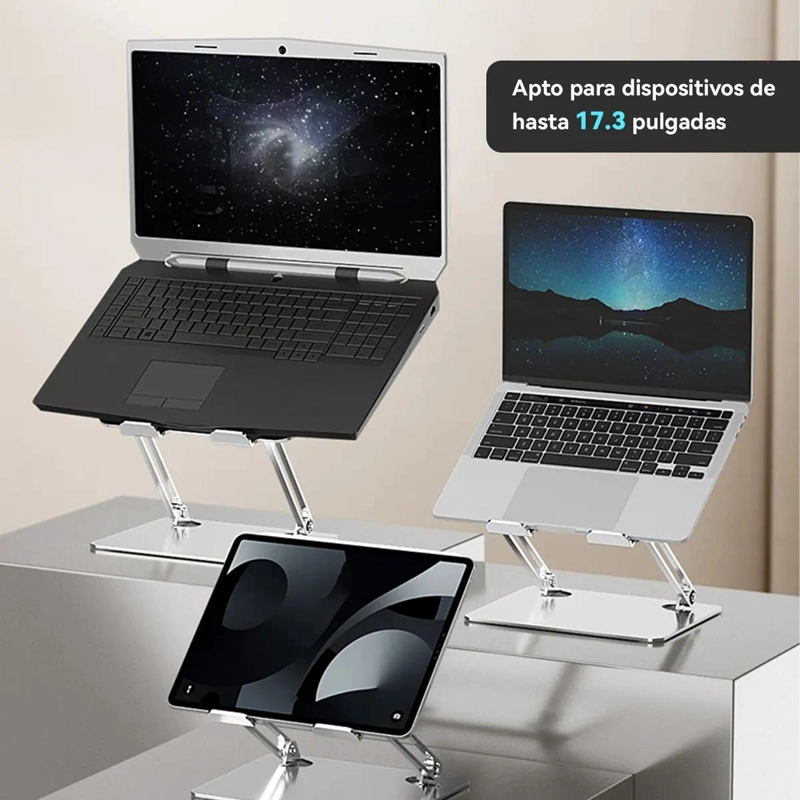 SOPORTE PLEGABLE AJUSTABLE PARA NOTEBOOK GRIS - 3