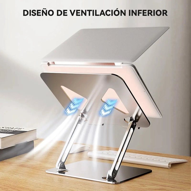 SOPORTE PLEGABLE AJUSTABLE PARA NOTEBOOK GRIS - 4