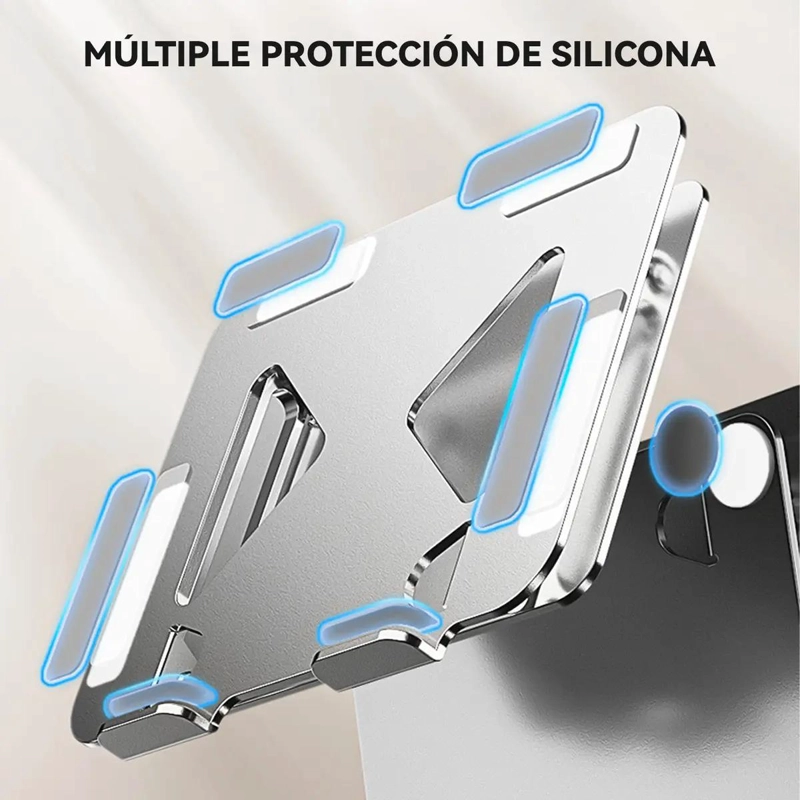 SOPORTE PLEGABLE AJUSTABLE PARA NOTEBOOK GRIS - 5