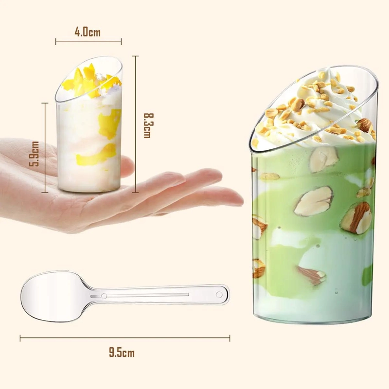 50 VASOS Y CUCHARAS DE ACRILICO PARA POSTRES - 2
