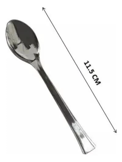 MINI CUCHARAS PLASTICAS PLATEADAS PARA POSTRES - 3