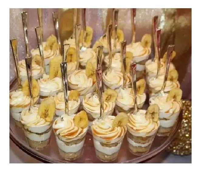 MINI CUCHARAS PLASTICAS PLATEADAS PARA POSTRES - 5