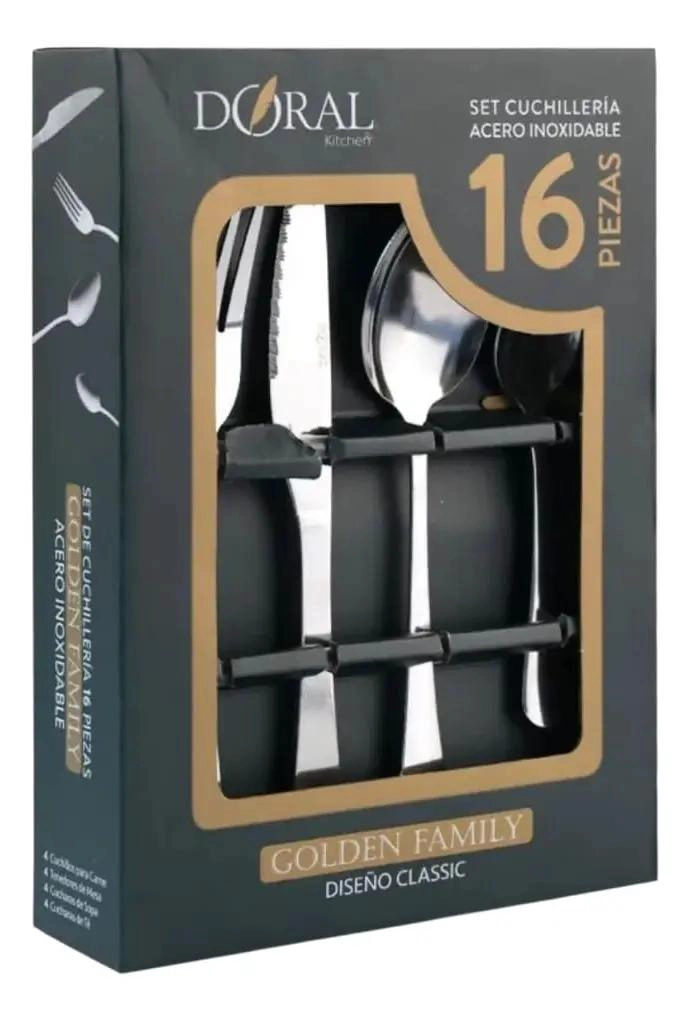 SET DE CUBIERTOS DE ACERO INOXIDABLE 16 PIEZAS - 1