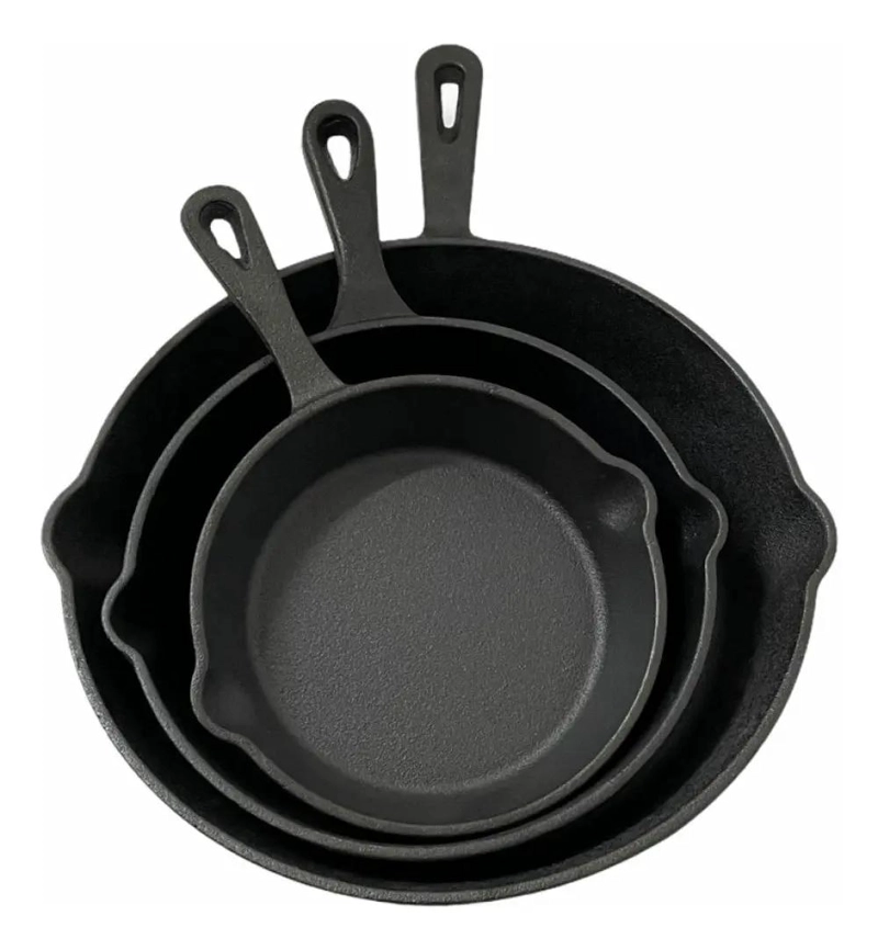 SET DE 3 SARTENES DE HIERRO FUNDIDO 16, 20 Y 25 CM - 2