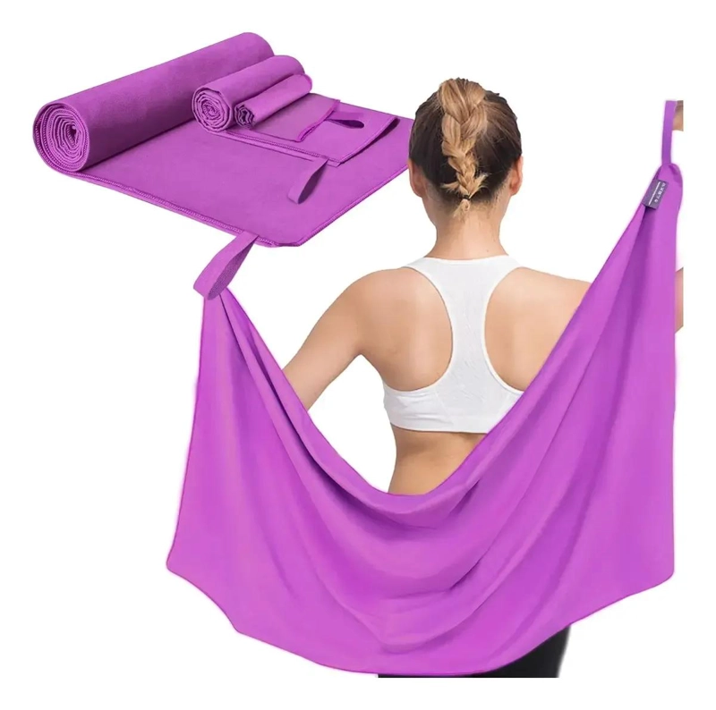 TOALLAS MICROFIBRA SECADO RAPIDO 3 PIEZAS VIOLETA - 1