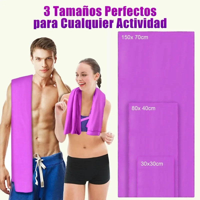 TOALLAS MICROFIBRA SECADO RAPIDO 3 PIEZAS VIOLETA - 4