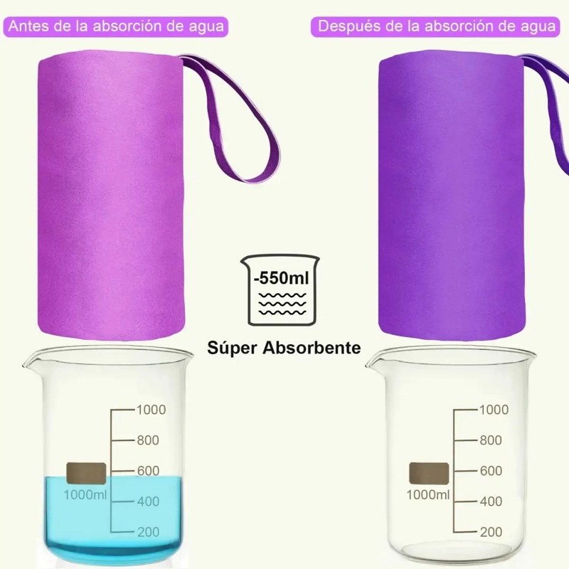 TOALLAS MICROFIBRA SECADO RAPIDO 3 PIEZAS VIOLETA - 5