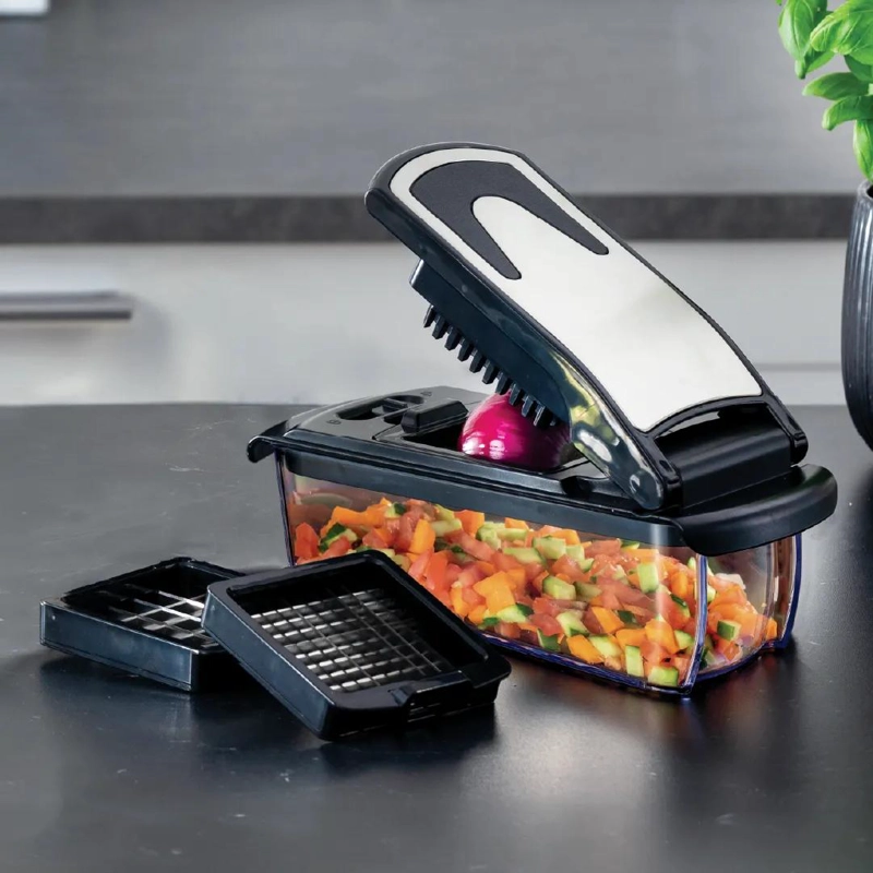 PICADORA DE VERDURAS 2 EN 1 ACERO INOX - 1