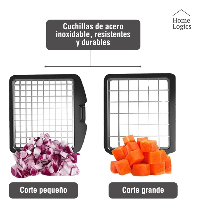 PICADORA DE VERDURAS 2 EN 1 ACERO INOX - 4