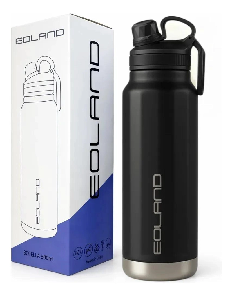 TERMO EOLAND 800ML ACERO INOXIDABLE COLOR NEGRO - 1