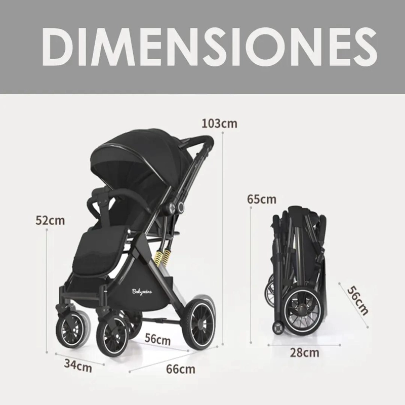 COCHE DE PASEO COMPACTO REVERSIBLE DORADO - 4