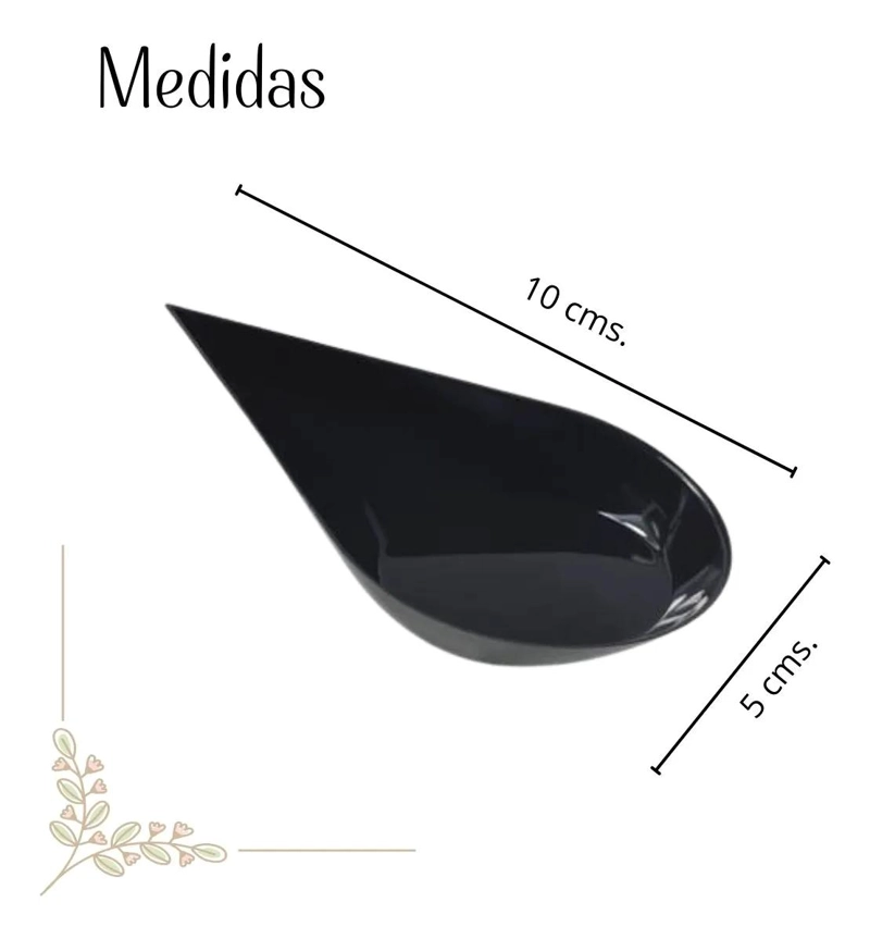 CUCHARA DE ACRILICO GOTA NEGRA PARA CEVICHE - 2